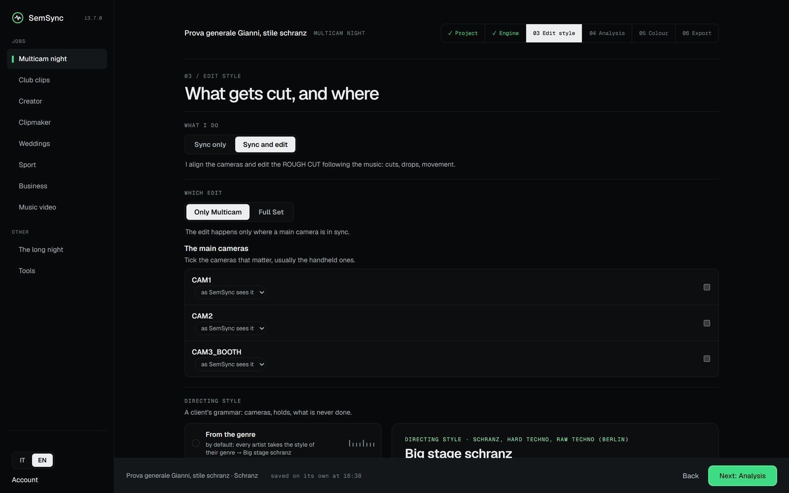 SemSync, the Edit style step: what gets cut, and where